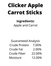 Load image into Gallery viewer, Clicker Apple Carrot Sticks - Grain Free
